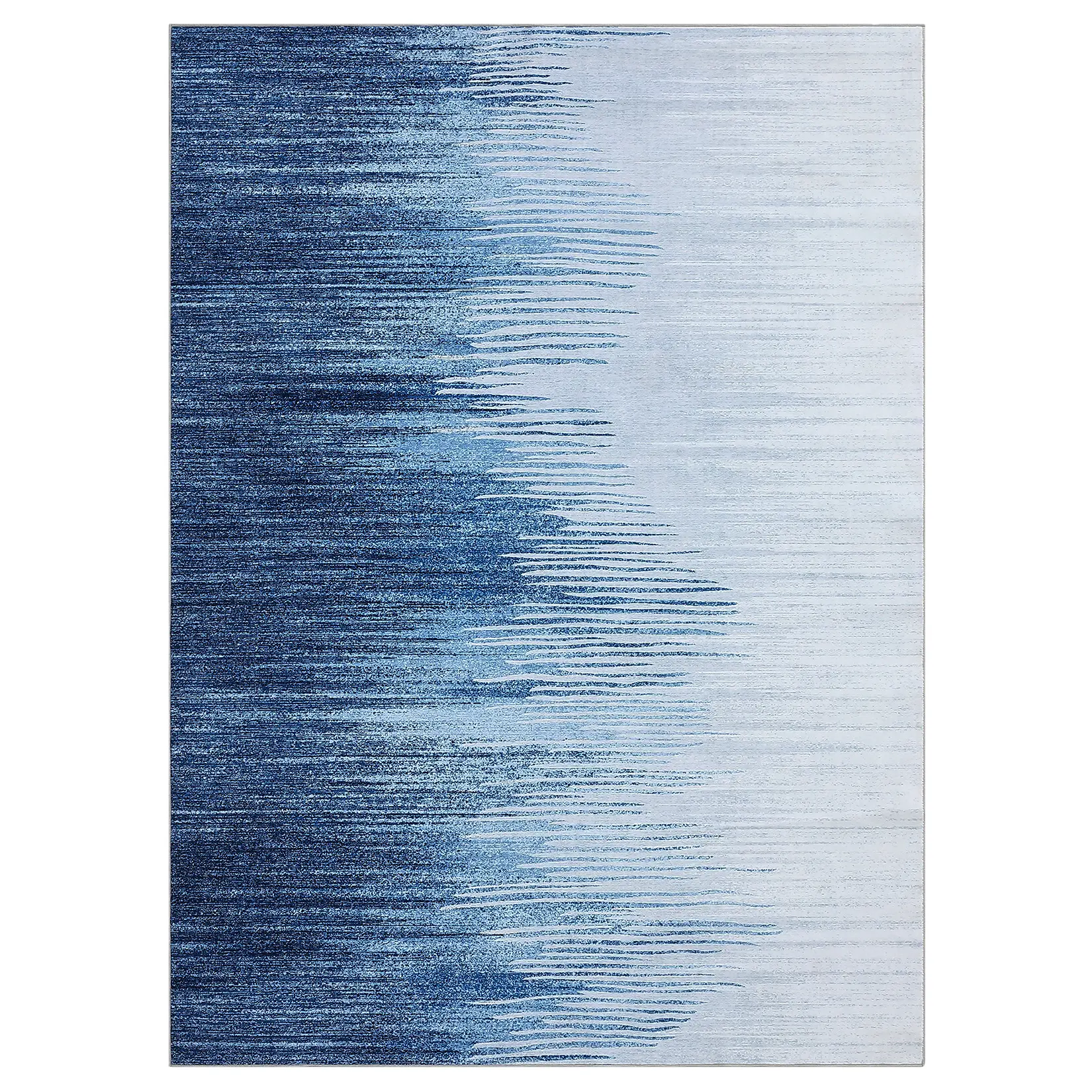 Washable Foldable Abstract Area Rug, 1200gsm Pearl Velvet, TPR Non-Slip, 350gsm Pile, Blue or Teal, Choose 2x3, 2x6, or 10x13 ft