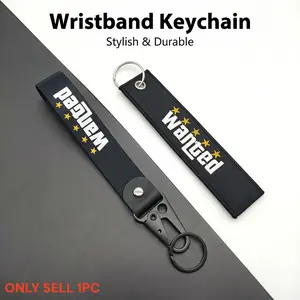 1 Pc JDM Game Style Perfect For GTA5 Fans Embroidered Key Tag Backpack Bag Charm | Wrist Lanyard Zipper Pull Car Keychain Keyring | Motorcycle & Car Accessories for Men | Street Style Gift | Anime Game Keychain