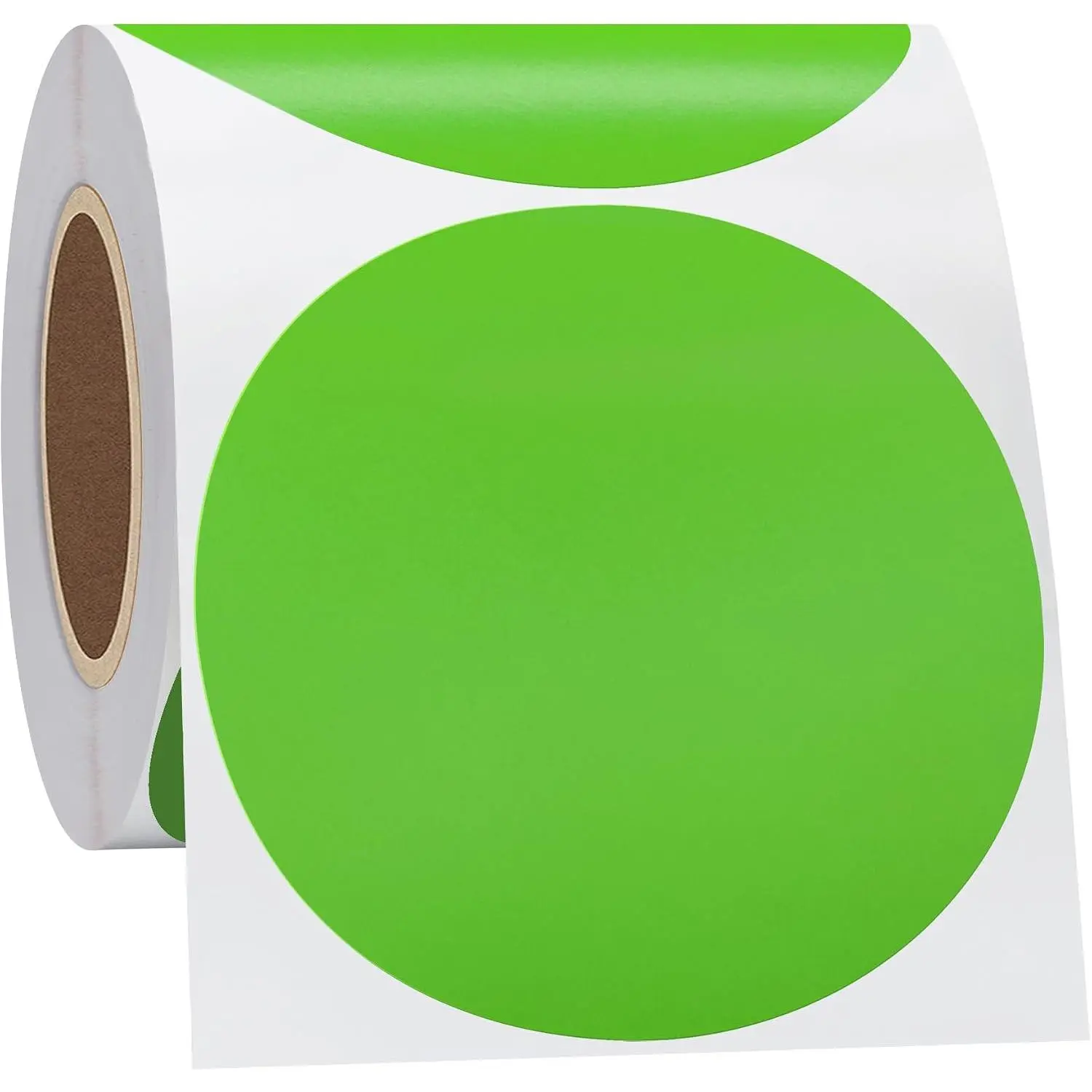 Thermal Label Stickers 3" Circle Sticker Direct Thermal Labels Self-Adhesive Thermal Paper Roll 350 count (Green)