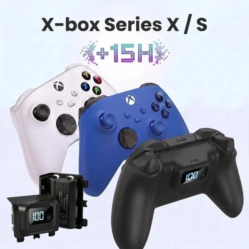 Tuodes +15H Battery Pack For Xbox-Series X Gaming Controller with 1200mAh Capacity and USB Cable for Enhanced Gaming Experience For X-box Series S Gaming Console Accessories Gaming Console Accessories Controller Charging Black,techvibes
