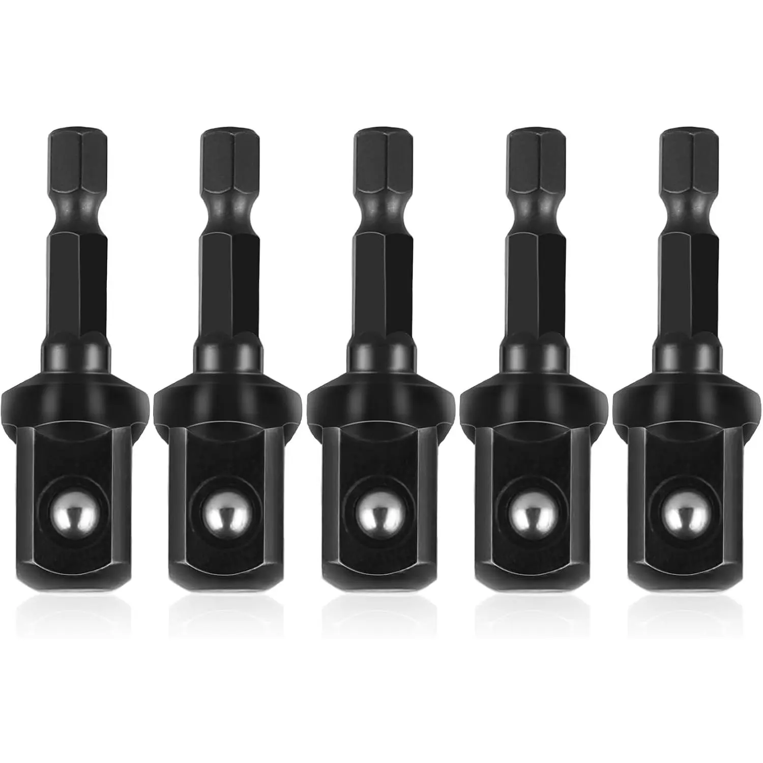 1/2  Adapter 5 count Square Socket Bit Adapter Black Drill Socket Adapter  Socket Adapter Set For  Driver Automotive Diy Extension Socket Driver Bits Manual  Driver(1/2x50mm)