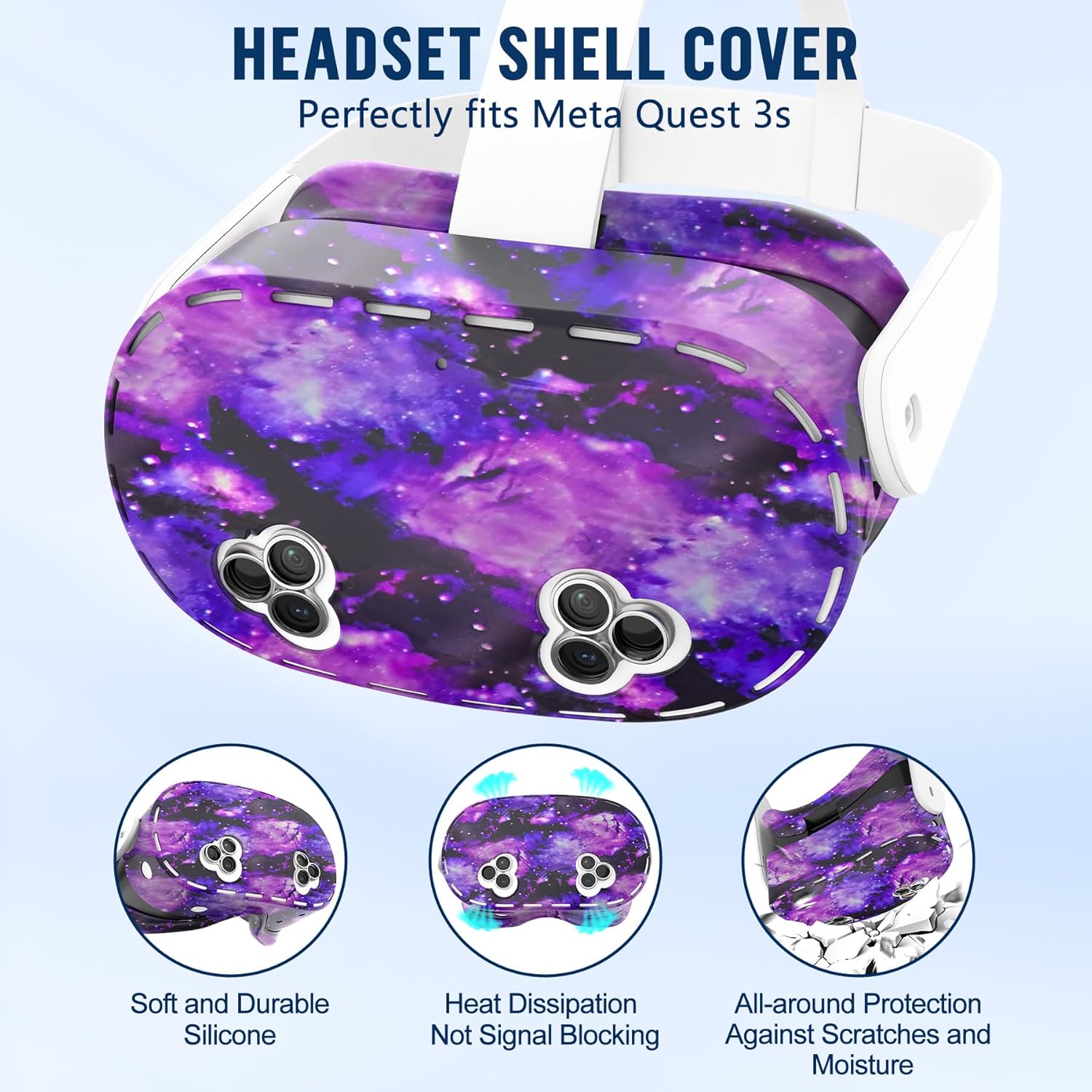 Cover Set Compatible with Meta/Oculus Quest 3s Accessories,   Cover, Controller Grip Cover, Camera Lens Protector, VR Shell Cover, Protective Lens Cover, Not Fit Quest 3