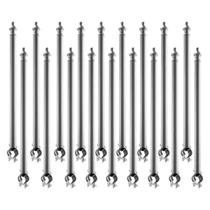 VEVOR Chain Link Fence Extensions, 18 Packs 27.4" Extension Height, Galvanized Post Extender for 1.3" to 1.5" Top of Fence, U Bracket, Barbed Wire Extend Arm for Privacy, Prevent Dogs Jumping Out