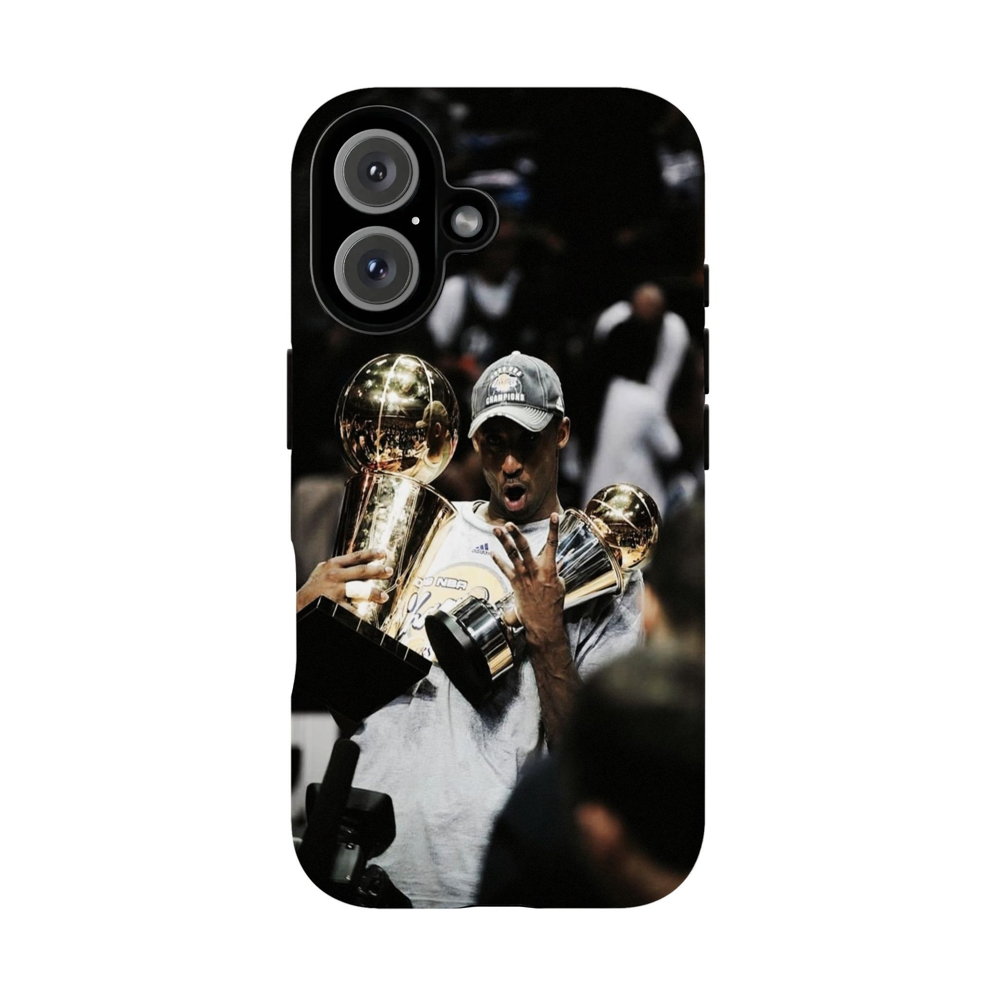 2-in-1 Film Phone Case featuring Basketball Icon Kobe — Compatible with iPhone 12, 13, 14, 15, 16, 17 Series. Glossy, Shockproof, and Non-Yellowing — An Ideal Gift Choice.