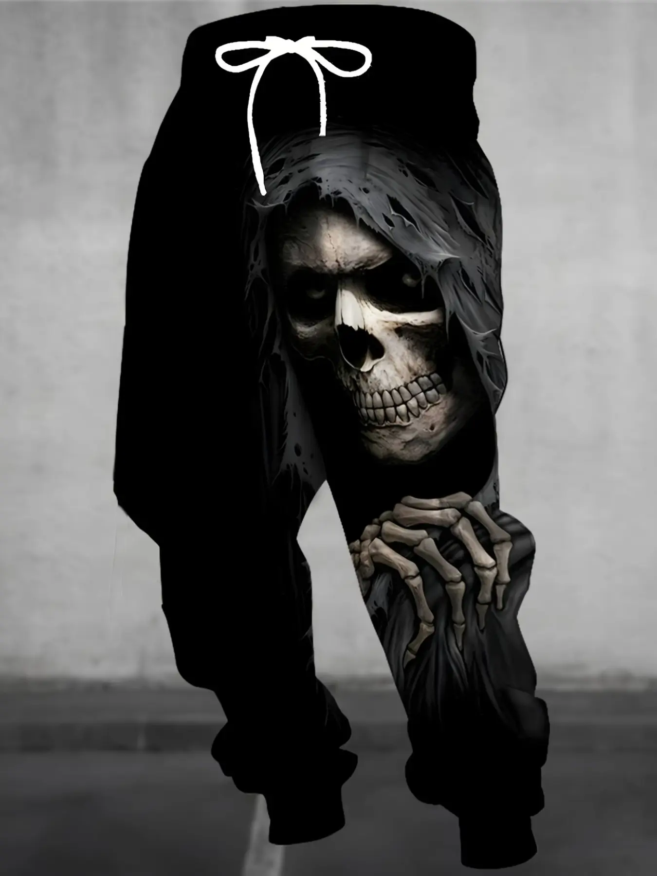 Men's 3D Halloween Skull Print Sweatpants, Ankle Length, Drawstring Waist, Pocket, Casual Streetwear, Comfortable Fabric, Casual Comfy Pants