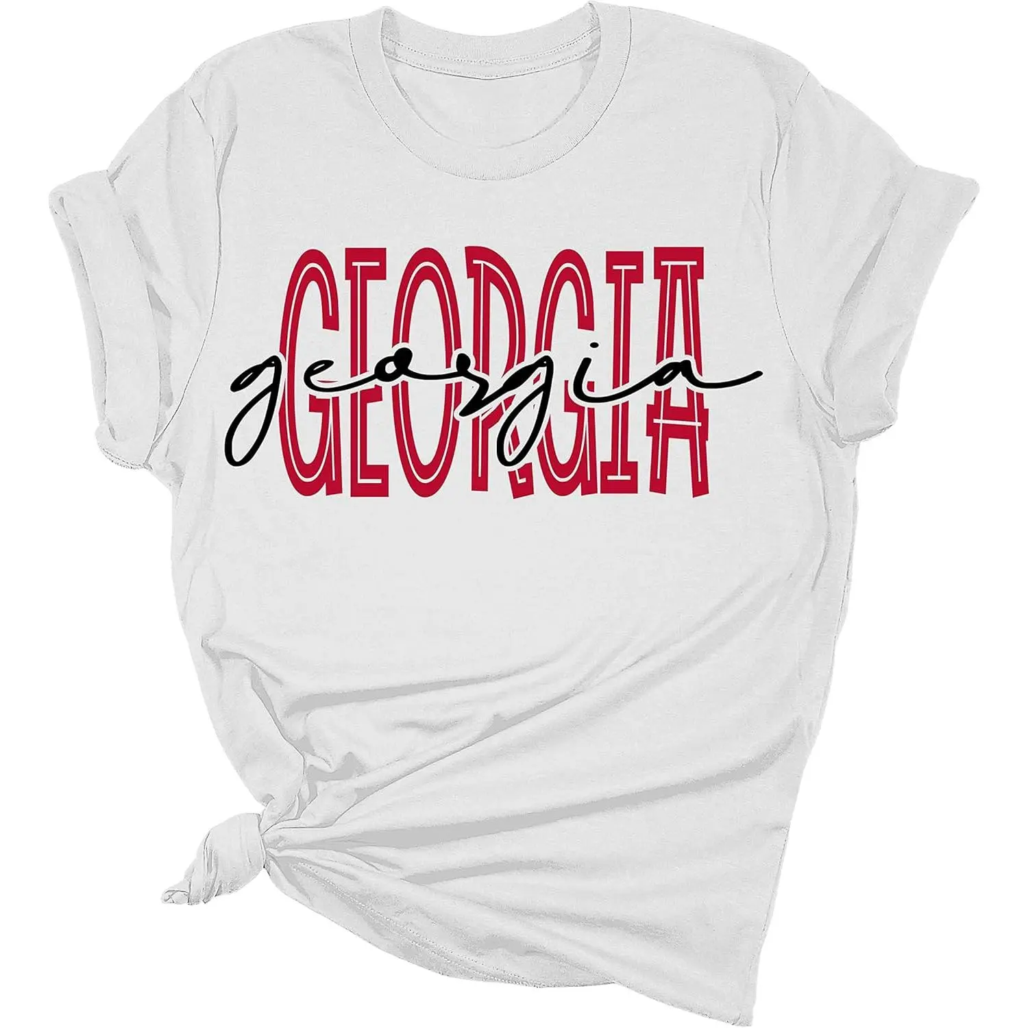 Men's Georgia Football Cursive Short-Sleeve T-Shirt - Light, Casual, Round Neck, Soft, Unisex Fit