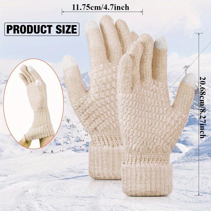 4 Pairs Women's Thermal Fleece Lined Gloves Cold Warm Winter Touch Screen Gloves Winter Warm Gloves Korean Style Gloves Velvet Thickened Cycling Gloves Elastic Cuffs Suitable for Skiing, Going Out, Outdoor