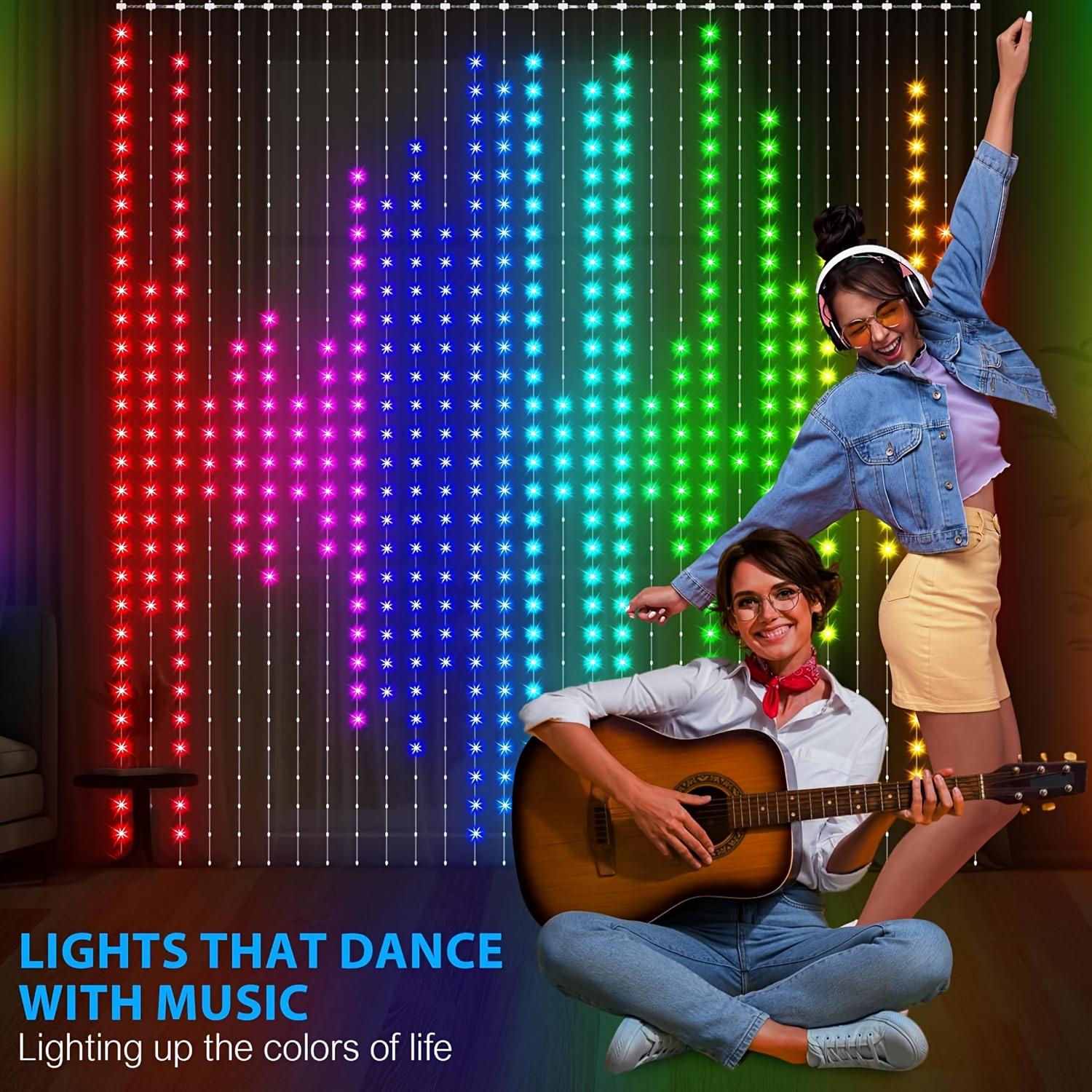 GDNYZ Smart Curtain Lights – App & Remote Control, Music Sync, Programmable with Dynamic DIY Color-Changing Patterns for Indoor Bedroom Window Party Backdrop Outdoor Decor