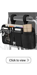 SUNDAY MIRTH Large Walker Tote Bag with Cup Holder, Folding Walker Attachment Hands-Free Storage Basket Mobility Aid Accessory Pouch for Elderly, Senior, Purple