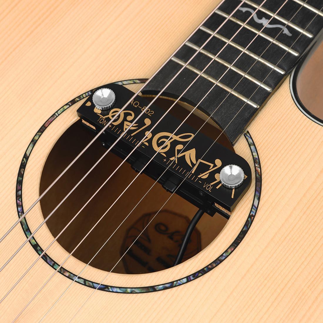 Portable Acoustic Guitar Pickup Magnetic Transducer with Connection Cable Guitar Parts & Accessories