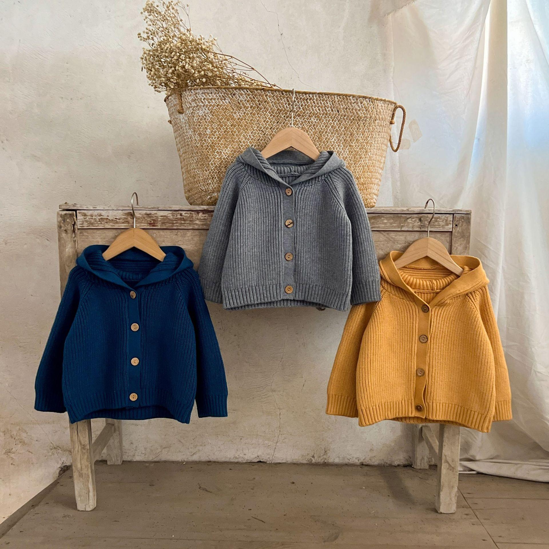 NewNewSweater Boys and Girls Baby Hooded Jacket Autumn and Winter Sweater Cardigan
