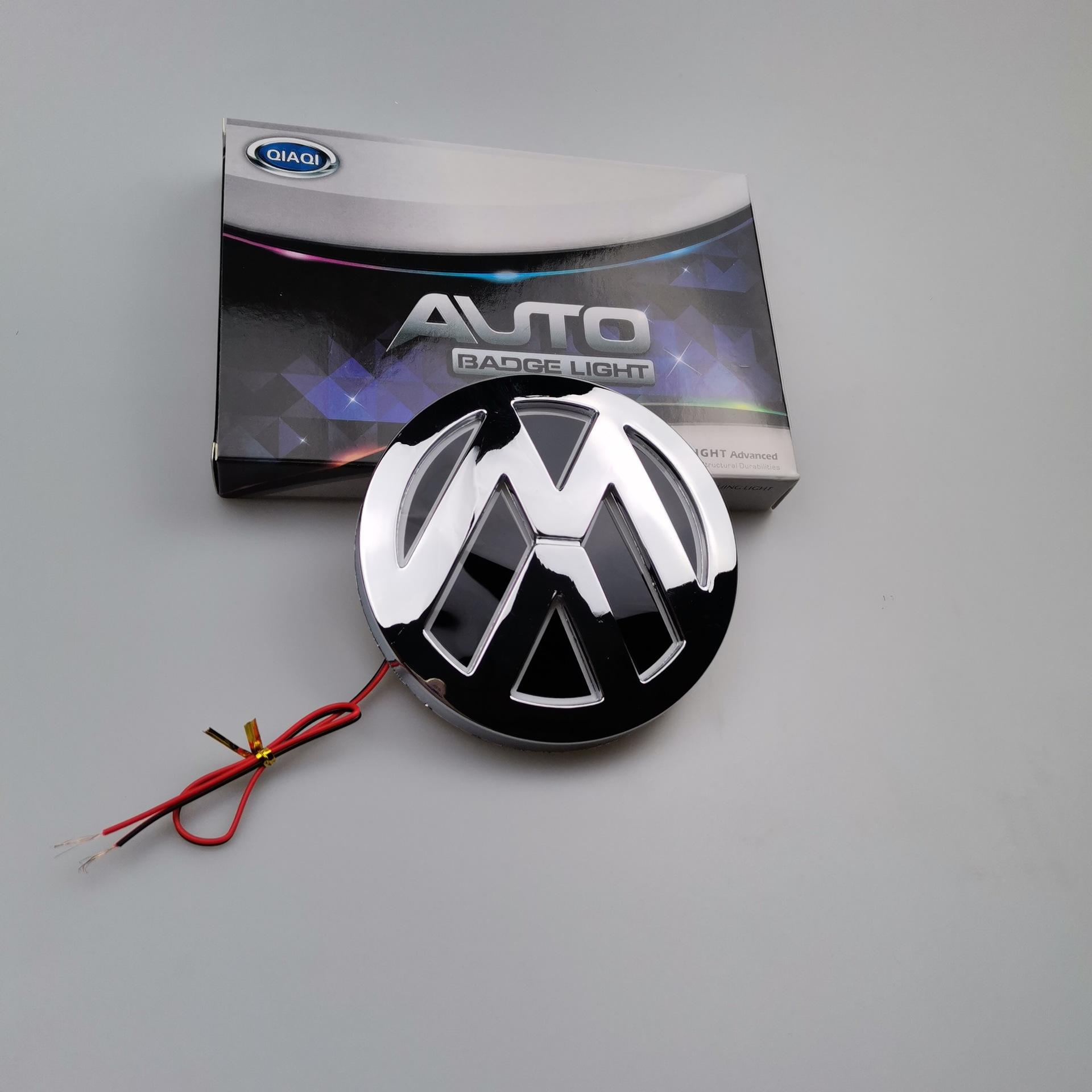 5D LED Backlit Emblem Light for Volkswagen – Glow Logo Badge Compatible with Jetta Tiguan Passat Golf Atlas| IP67 Waterproof, Plug & Play Install, Car Exterior Night Lighting Accessory, White/Blue/red