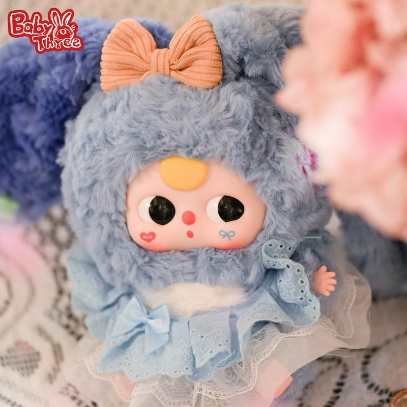 Baby Three Lily Rabbit Town V4 Plush Blind Box,12 Routine +1 Hidden Edition,Soft Cute Bunny Doll,Kawaii Girlish Toy,Mystery Box Unboxing,Trendy Collectible