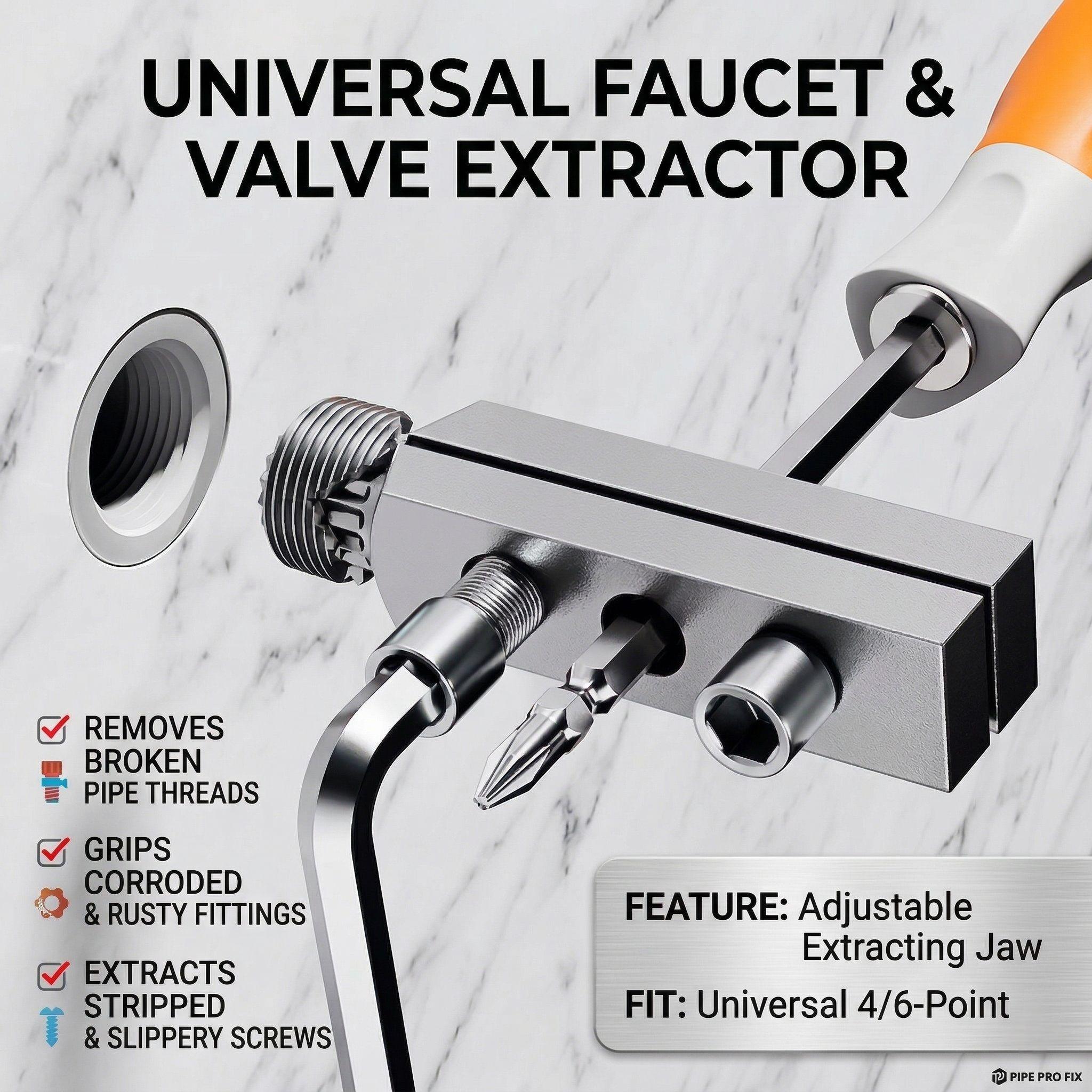 Tap Extractor Tool for Broken Screw and Pipe, Multi-functional Right Left Hand Thread Remover, New Design for Home Plumbing Repair