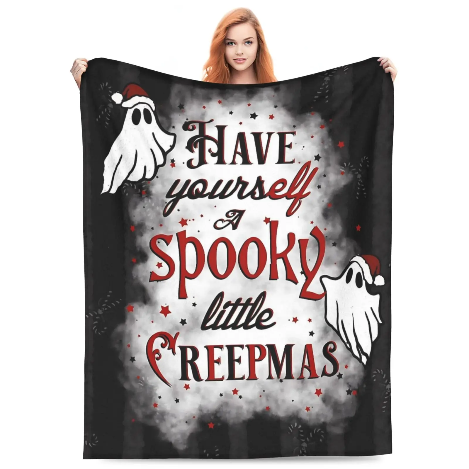 Christmas-M Blanket All Season Sofa Bedroom Chairs Dorm Couch Camping Soft Warm Cozy Bed Fleece Throw Gift for Men Women Boy Girl
