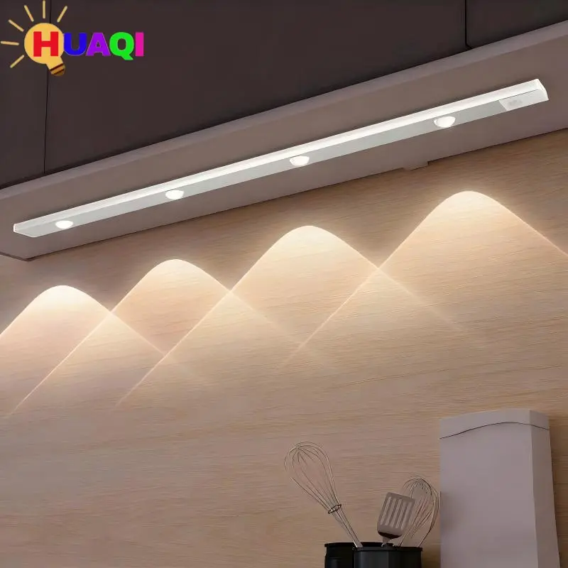 Ultra-Thin Smart Motion Sensor Cabinet Light, Modern Simple Style, Rechargeable Self-Adhesive LED Strip, Suitable for Wine Cabinets, Interior Lights