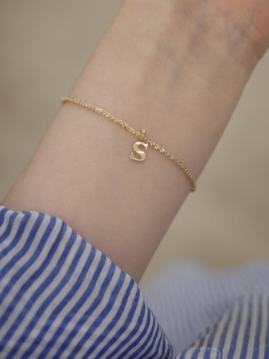 S925 Sterling Silver 14K Gold Plated Dainty Charm Bracelet and Necklace Pendant Set for Women Girls Minimalist Elegant Everyday Layering Jewelry Gift Idea Perfect Birthday Present