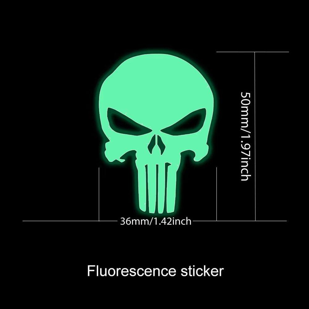 1pc Skull Head Motorcycle Glow Stickers Waterproof Moto Helmet Decoration Motorbike Fuel Tank Side Fairings Decal Accessories