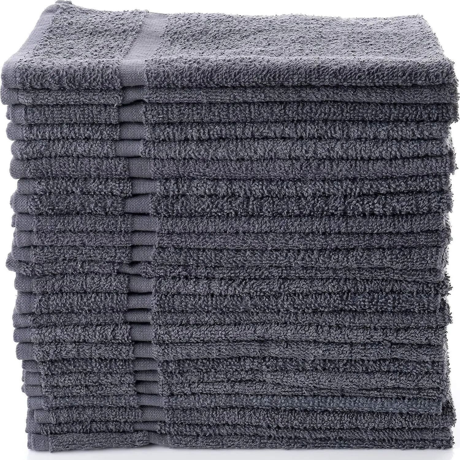 Cotton Hand Towels 16"x27" (12 Pack) – Soft Towels for Bathroom, Kitchen, Salon & Gym (Gray)