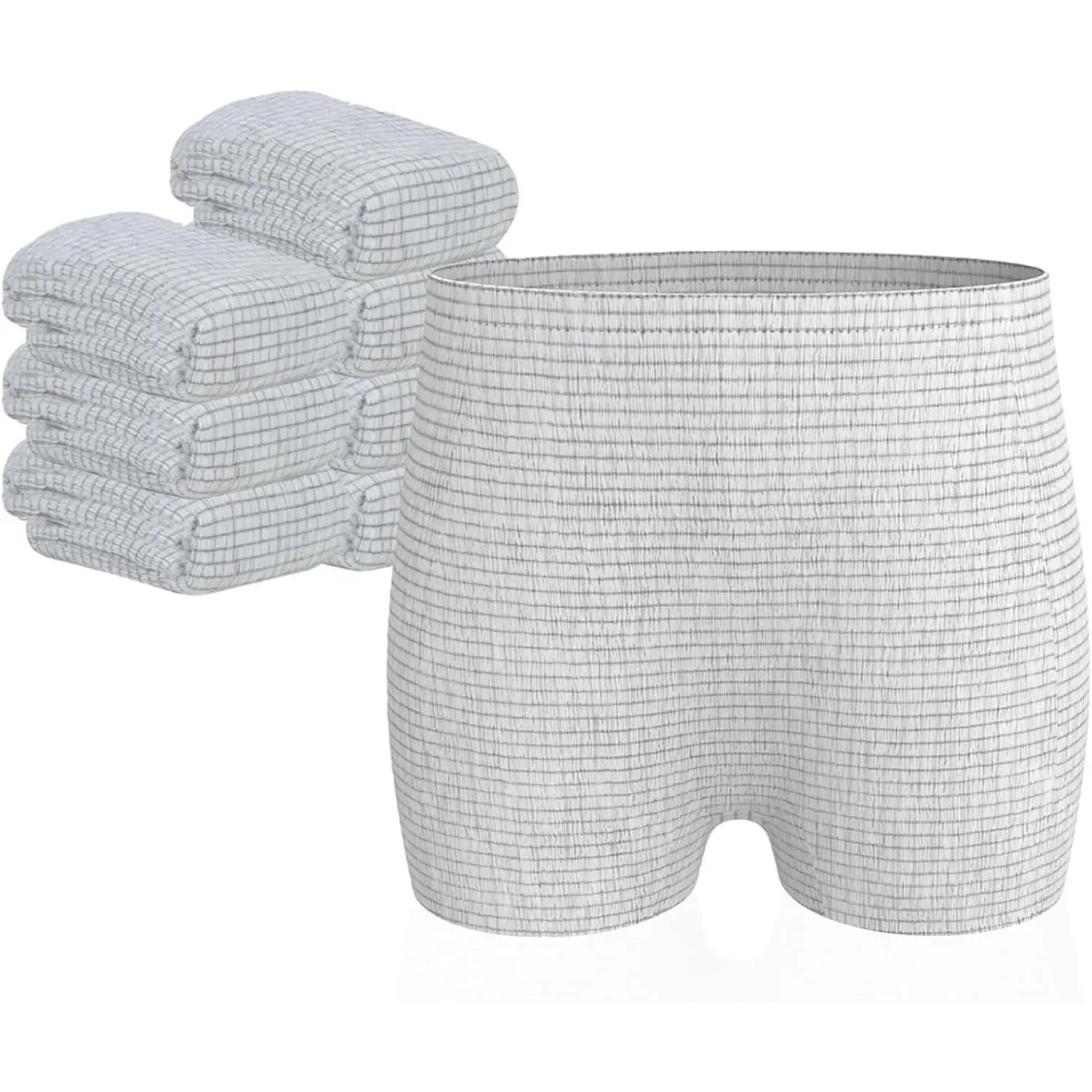 Women's Postpartum Disposable High-Waist Underwear, C-Section Maternity Panties, Latex-Free, Super Breathable, Soft, Highly Stretchable, 8-Count Grey
