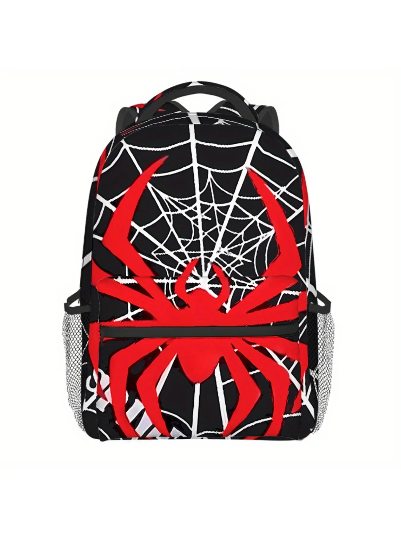 Backpack with full-size black spider print Casual Backpack