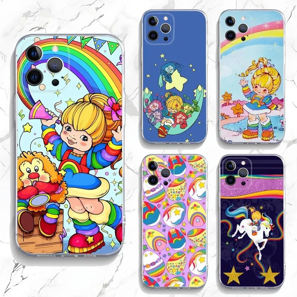 Cute Rainbow B-BriteS Phone Case For iPhone 17 Promax 16 15 14 13 12 11 Pro 17Air Plus & Samsung Galaxy S26 Ultra S25 S24 S23 Plus FE Anti-Fall Protective Transparent TPU Smartphone shockproof protection Soft Back Cover, Accessories, Full Coverage, Androi