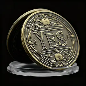 2 Vintage Metal Yes/no Decision Coins, Party Gifts, Collectible Souvenirs, Lucky Selector with Yes/no Results, Prank Item