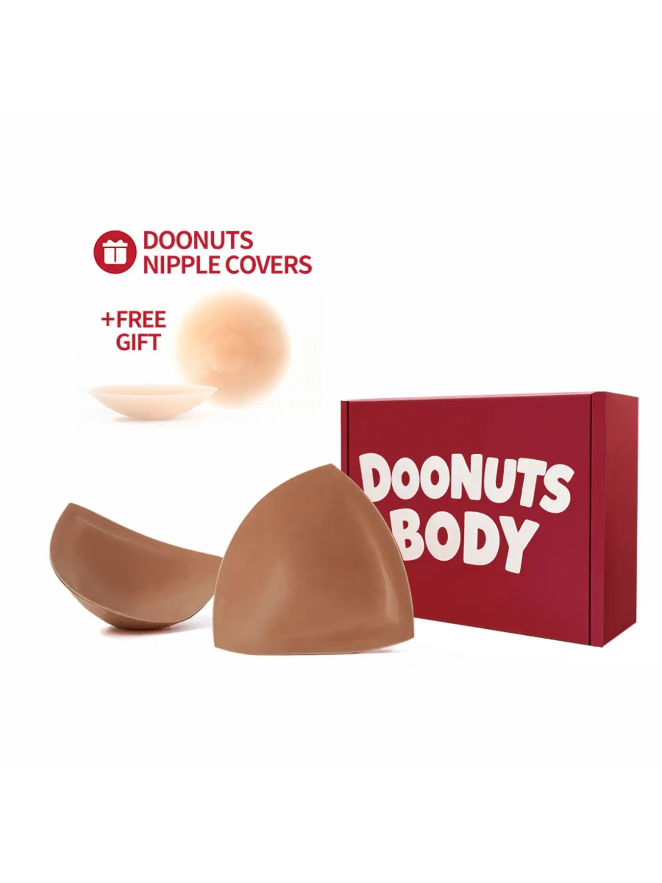 DOONUTS Invisible Lift - Double-Sticky Fashion Bra Pads, Push-Up Triangle Enhancers, Bikini Inserts, No Sewing Invisible Enhancing Swimsuit and Dress Padding