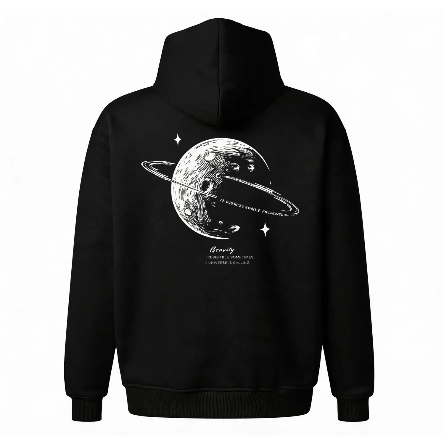 Vintage Astronomy Planet Graphic Hoodie |   Aesthetic Universe Line Art Back Print |   Oversized Unisex Fleece Sweatshirt |   Retro 90s Cozy Wear