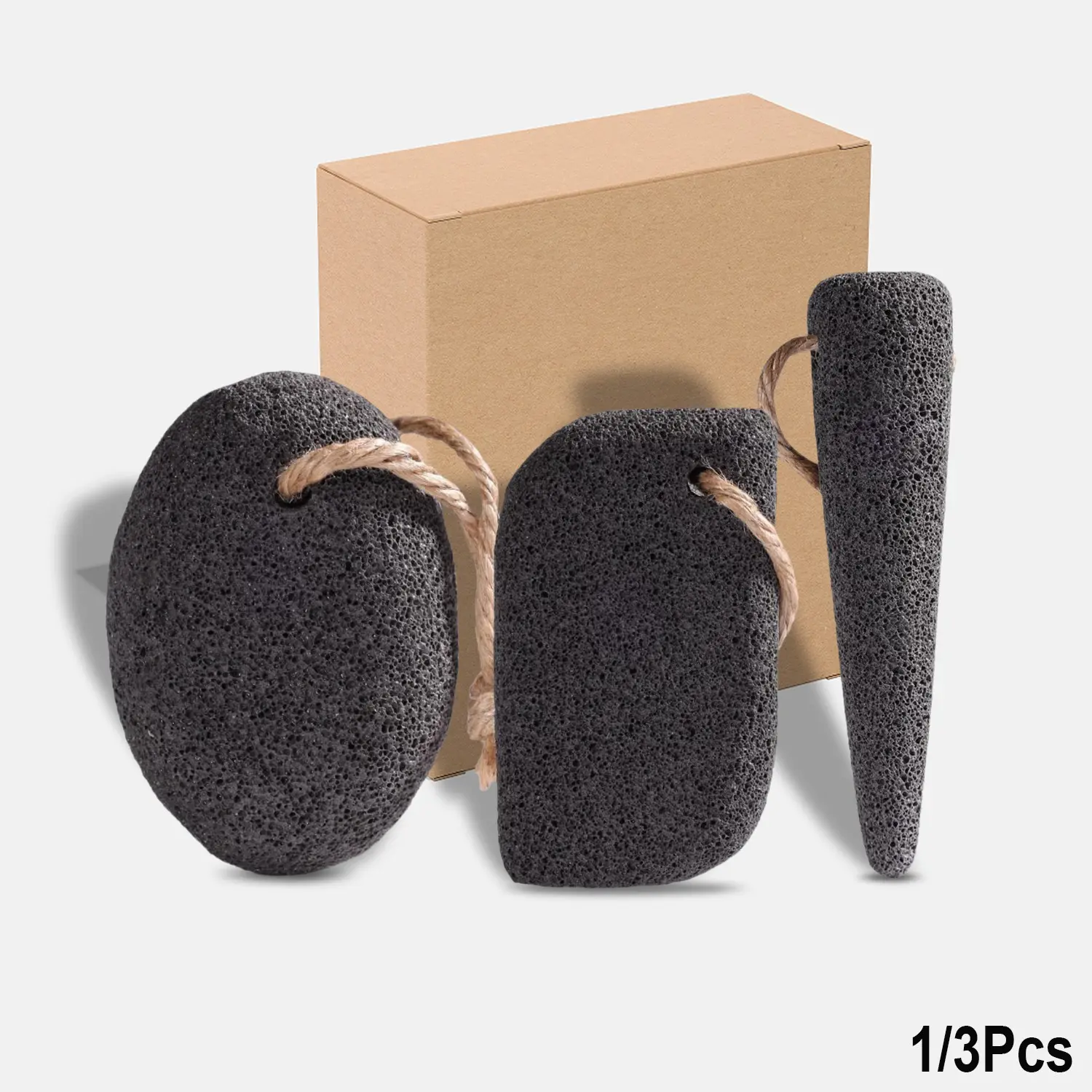 Volcanic Pumice Foot File Set, 1 Piece/3 Pieces, Foot File Callus Remover, Dead Skin Remover for Feet and Hands, Fragrance-Free Exfoliating Tool, Pedicure Tool, Foot Scrubber File