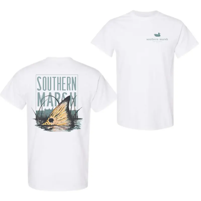 Unisex Southern Marsh Tail T-Shirt, Vintage Fish Graphic Tee, Coastal Fishing Shirt for Men & Women, Unisex Cotton Comfort Fit Casual Streetwear, Classic Outdoor Apparel, Trendy Vintage Graphic Tee, Perfect for Fishing Lovers, Fits