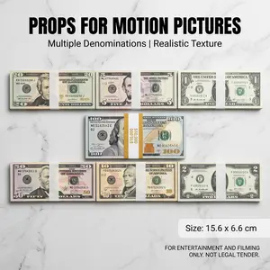 Durable Prop Money $100 Bill Set, Ideal for Party Events, Wedding Celebrations, TV & Music Video Productions, Photo Shoot Backdrops