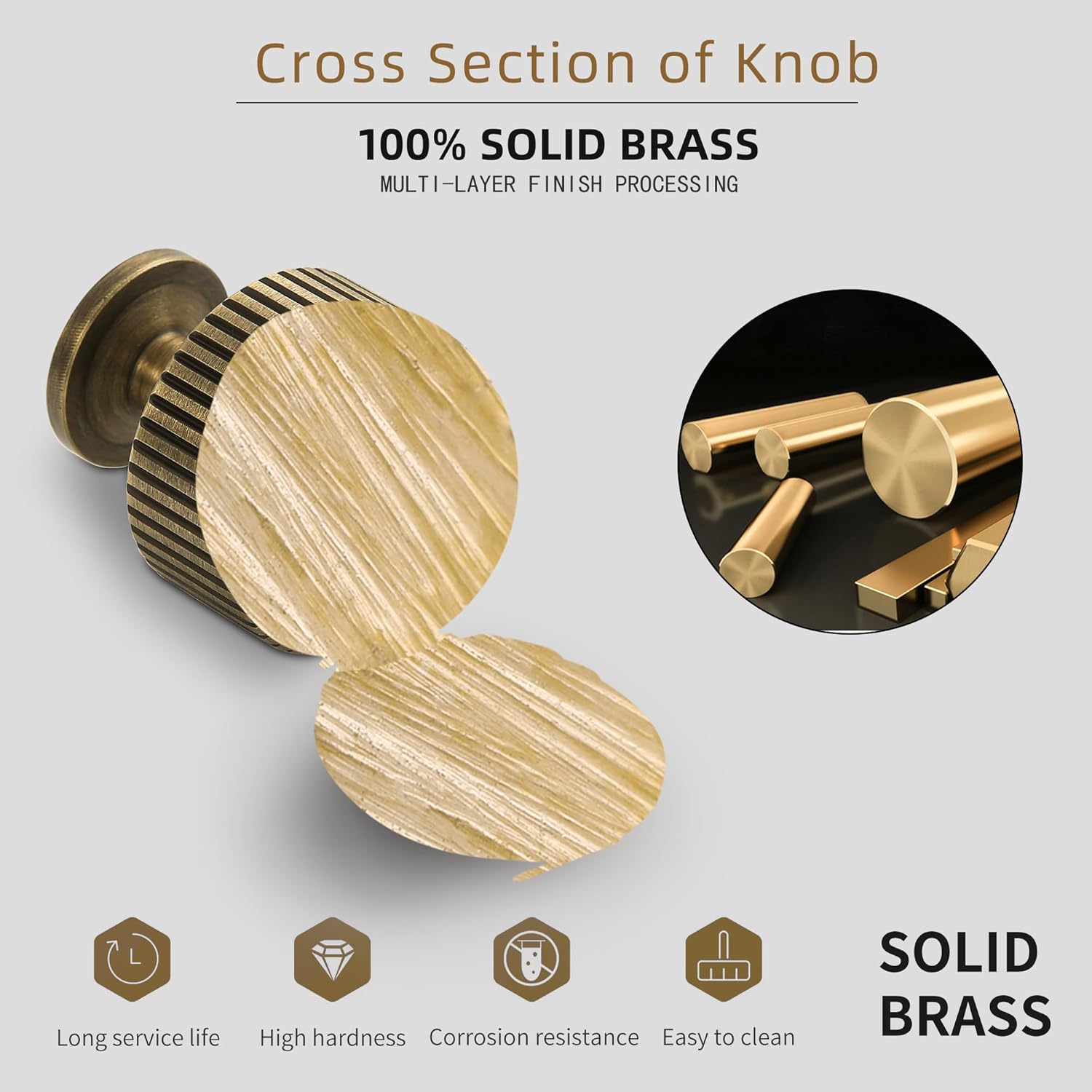 Antique Brass Kitchen Cabinet Knob - Bronze Dresser Drawer Knob 6 Pack, Brass Handles for Bathroom Bedroom Closet Wardrobe,Furniture Hardware pulls