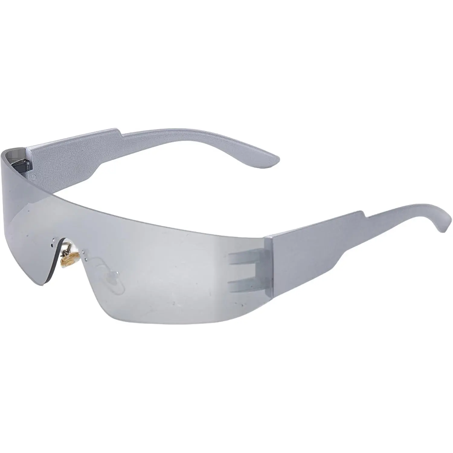Wrap Around Sunglasses for Women Men Futuristic Punk Rimless Sunglasses Trendy Shades Y2k Shield Flat Top Eyeglasses