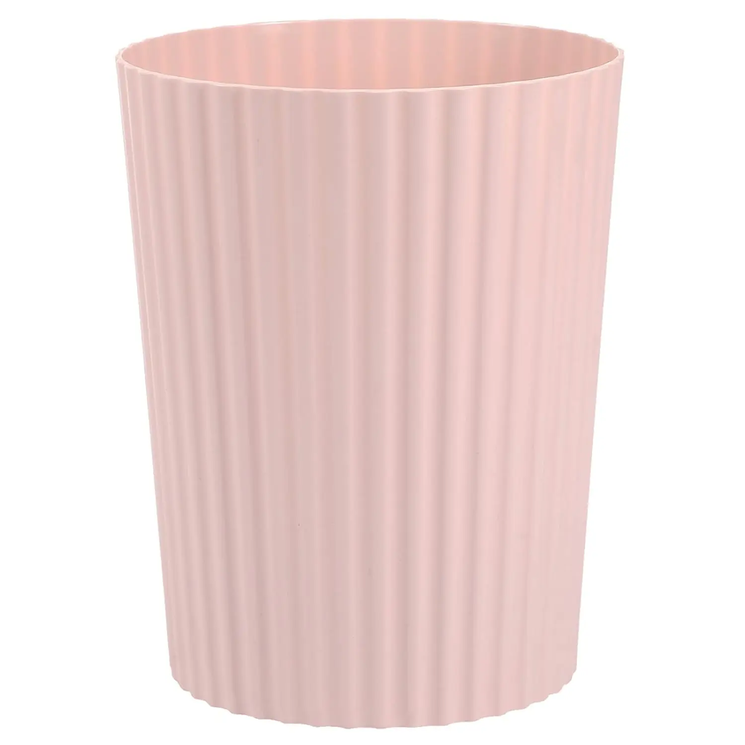 Small Trash Can Plastic Wastebasket Round Garbage Container Bin for Bathroom, Kitchen, Bedroom, Home Office, College Dorm, Pink
