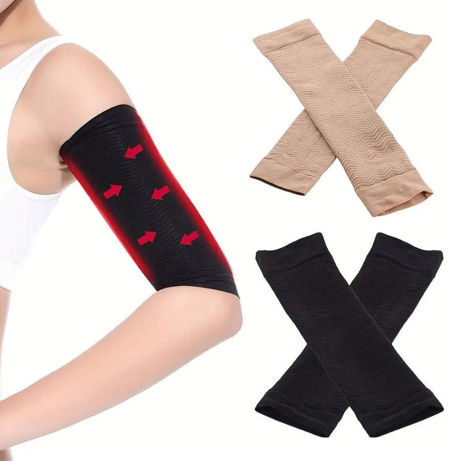 3 Pairs Upper Arm Compression Sleeves, Shaping & Tightening Fitness Arm Sleeves for Sports Training and Daily Slimming