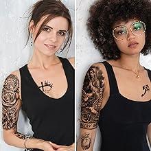 77 Sheets Christian Cross Temporary Tattoo for Women Men, 17 Sheets Half Arm Large Religious Jesus God Fake Tattoos, 60 Sheets Angels Black Christ Tiny for Adult Kids Body Tattoos Stickers Realistic