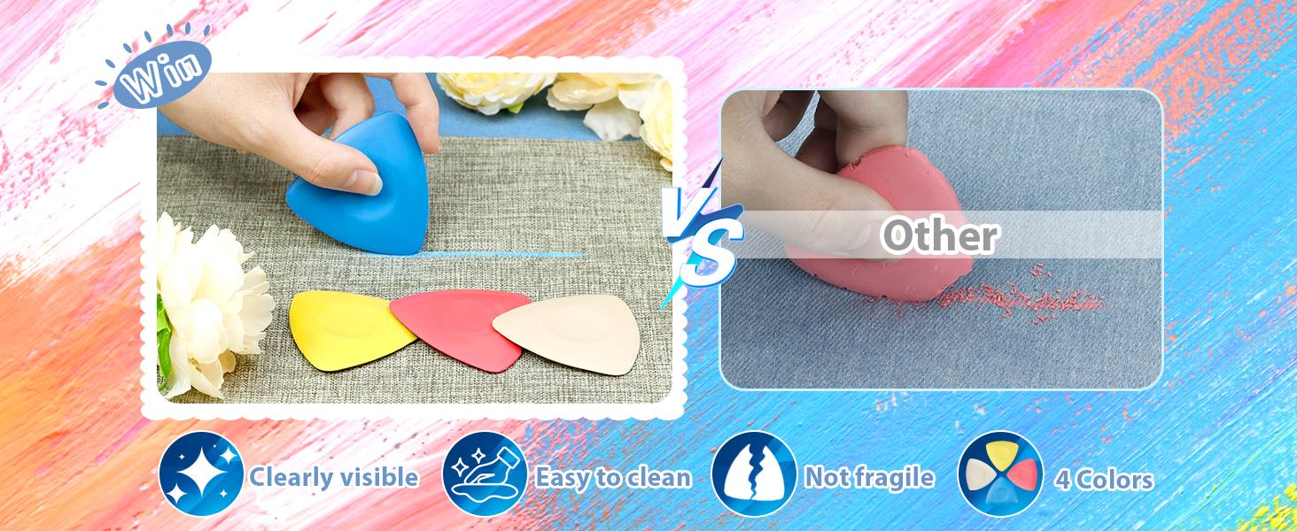 4Pcs Tailors Chalk, Triangle Sewing Chalk for Fabric, Fabric Markers for Quilting, Tailoring and DIY Crafts