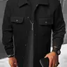Men's Button Front Pocket Jacket, Casual Collared Long Sleeve Outerwear for Fall & Winter, Men's Tops for Daily Wear, Men's Drippy Outfits Going Out Outfit