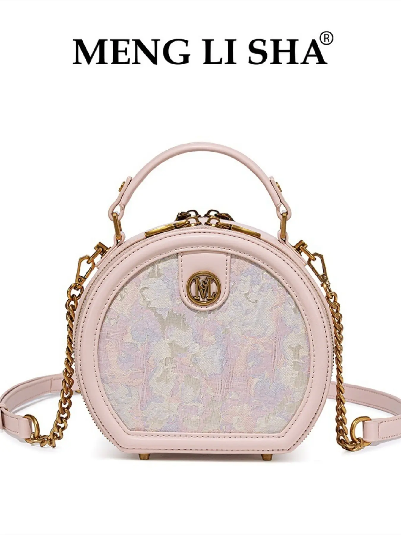 2026 new niche high-end embroidered portable round cake bag commuting large-capacity versatile single shoulder messenger small round bag