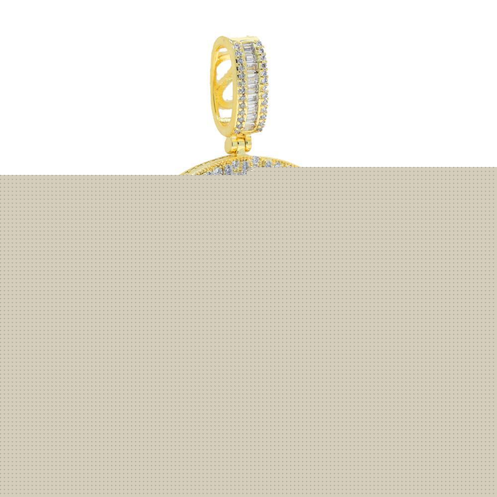 2025 New Iced Out Bling Round Letter Pendant Necklace Full Paved 5A CZ Cubic Zirconia Badge Charm Fashion Hip Hop Men Jewelry