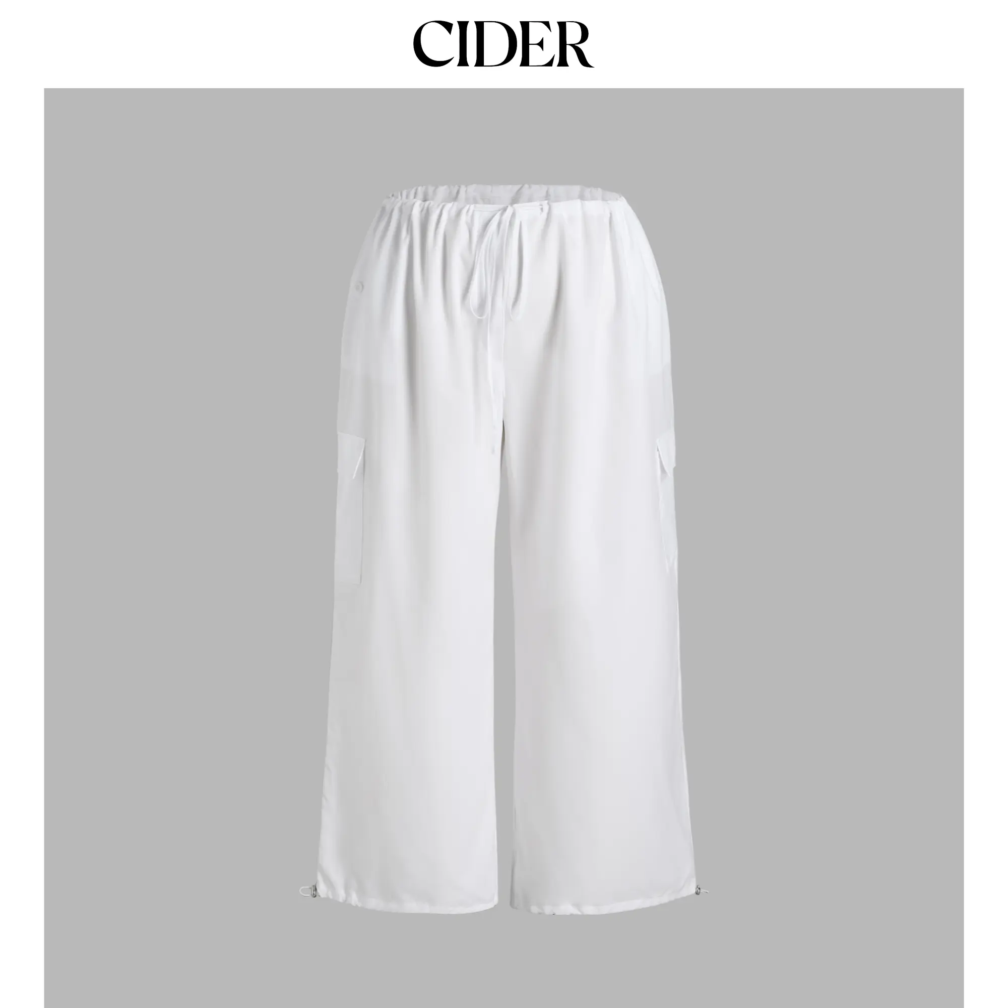 Cider Solid Low-Rise Parachute Cargo Pants Curve & Plus