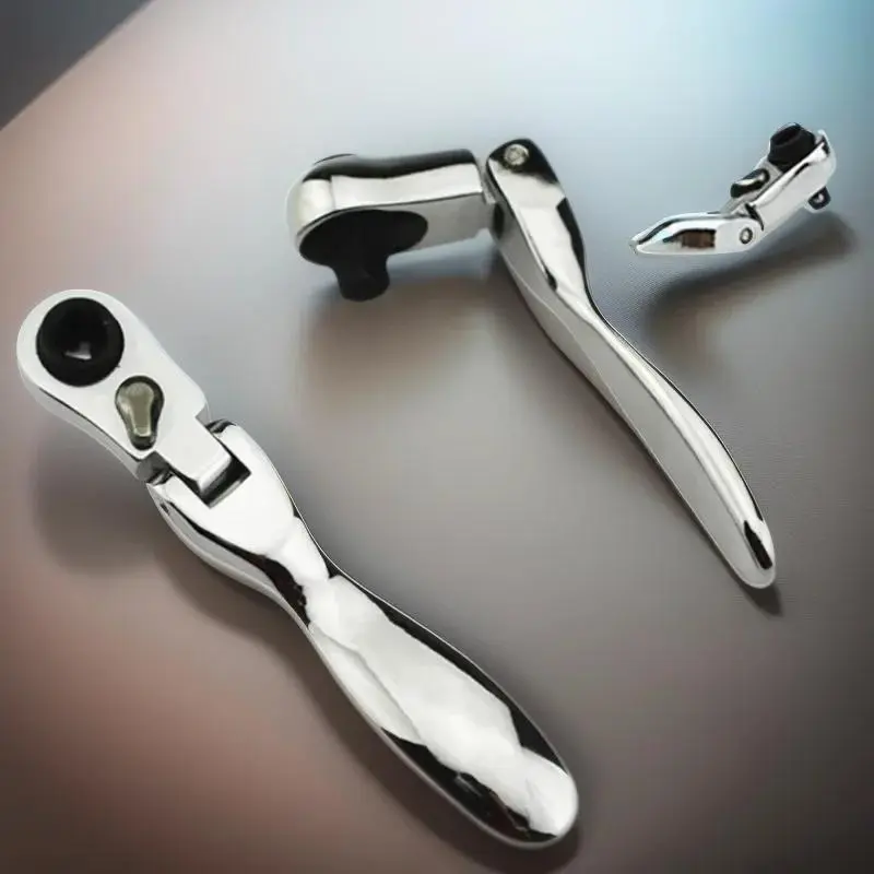 1pcs 2 in 1 1/4 Inch Drive Mini Multifunctional Ratchet Wrench 72 Teeth Quick Release Dual Head Screwdriver Socket Wrench Alloy Steel for Auto Repair Home Maintenance