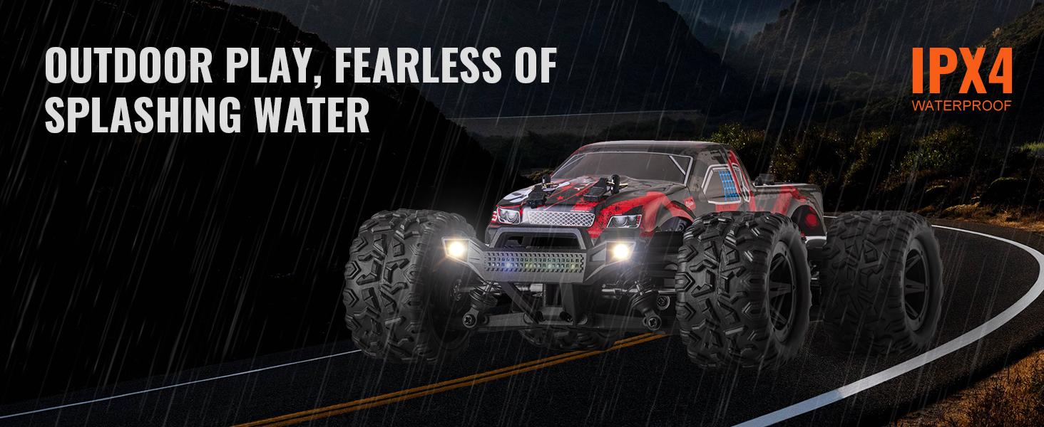 VEVOR  Remote Control Car 1:18 Scale RC Car for Adults, 36 km/h High Speed, All Terrain Waterproof IPX4 Electric 4WD Off-Road Monster Truck with 2 Batteries Hobby RC Truck Xmas Gift for Adult and Boys