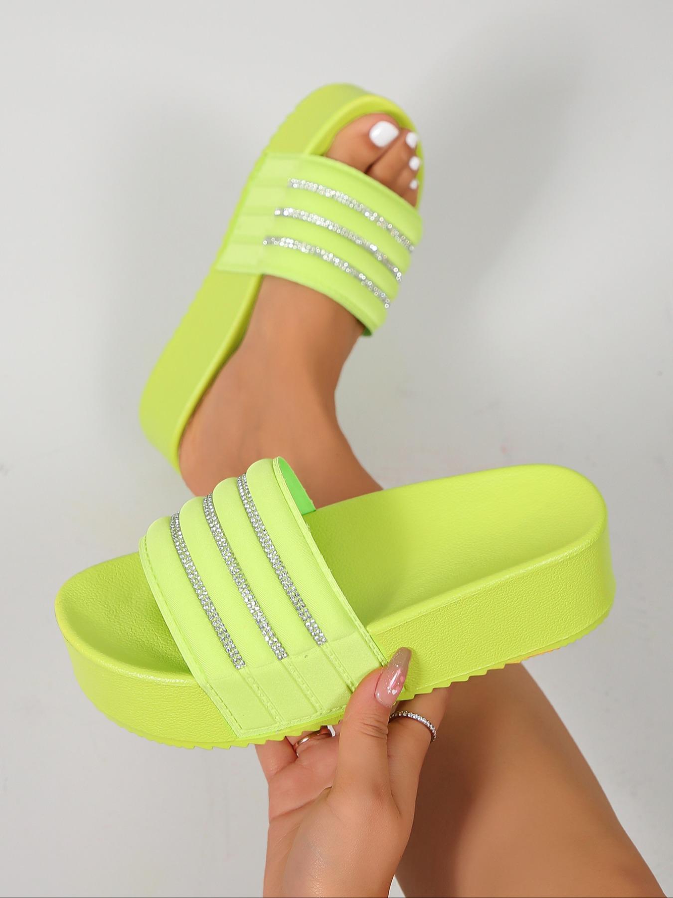 Women's Street Trend Casual Slip on Flatform Slide Sandals, 1 Pair Minimalist Trendy Platform Slide Sandals, Summer 2024 All-match Soft Shoes for Beach Outfits for Daily Wear