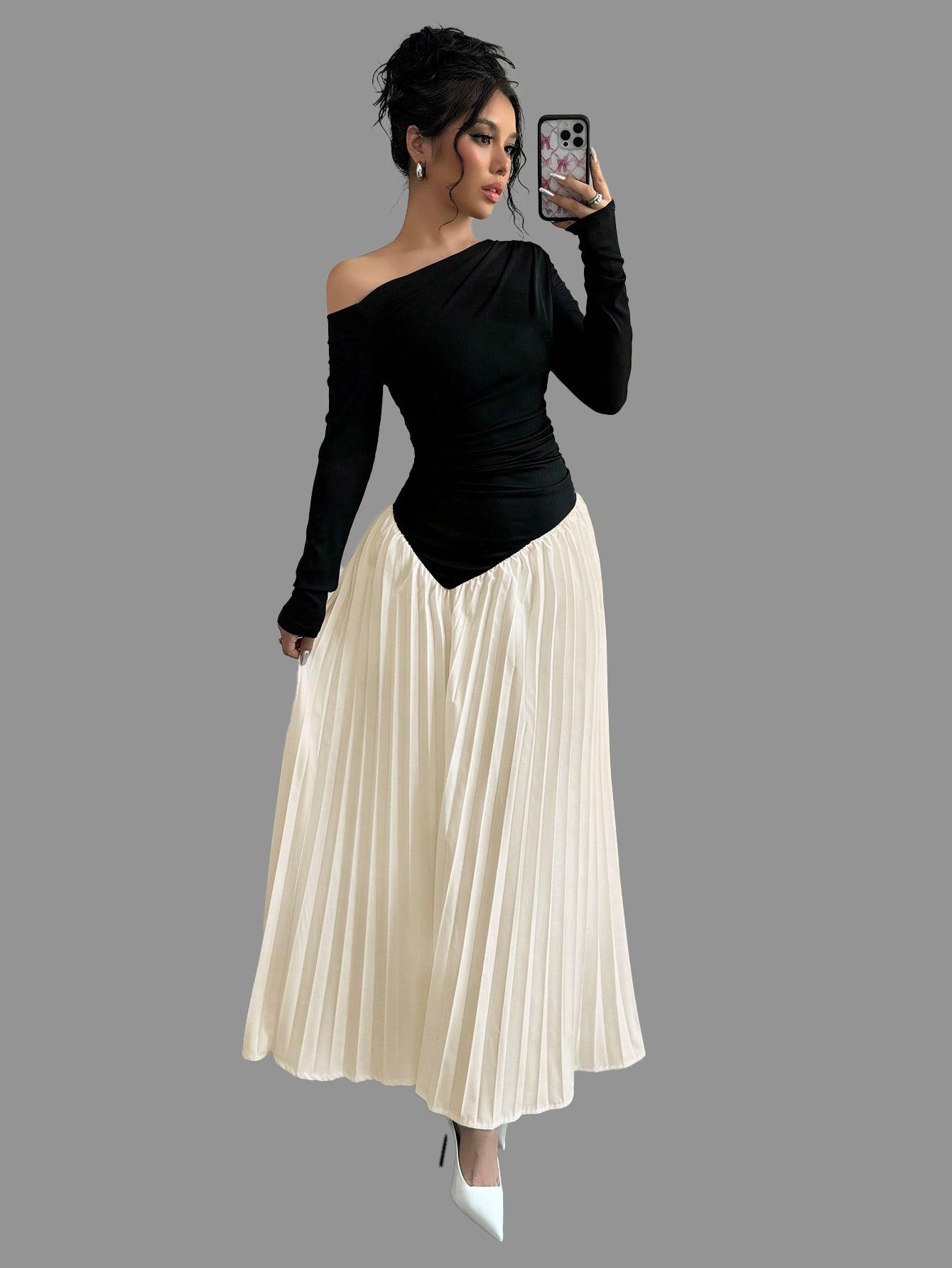 Ball gown, long-sleeved apricot-colored long dress, wedding guest dress