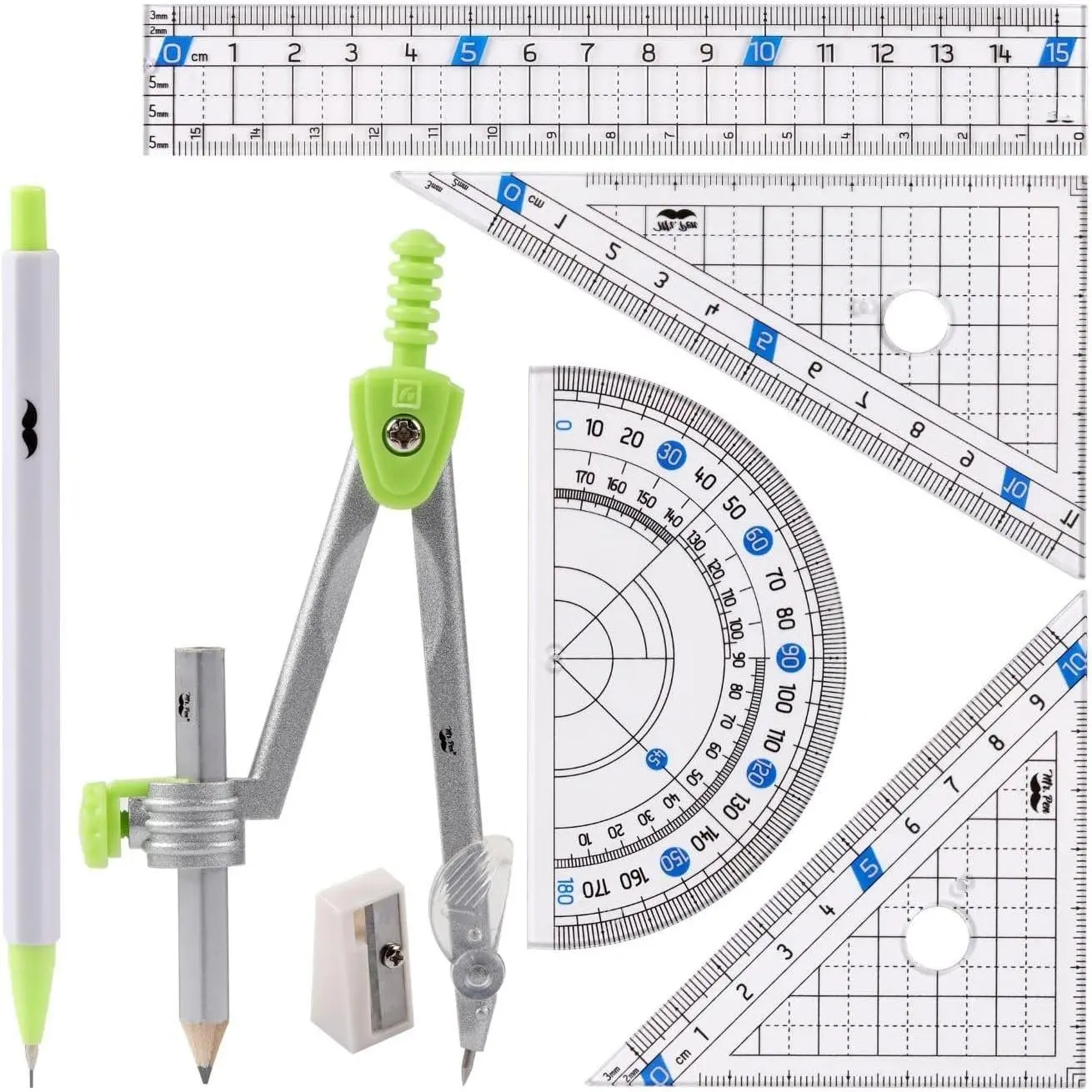 - Geometry Set, 7 count, Compass for Geometry Compass Math | Geometry Kit with Storage Box, Math Compass, Geometry Set for School, Protractor and Compass Set, Drawing Tools, Ruler Set