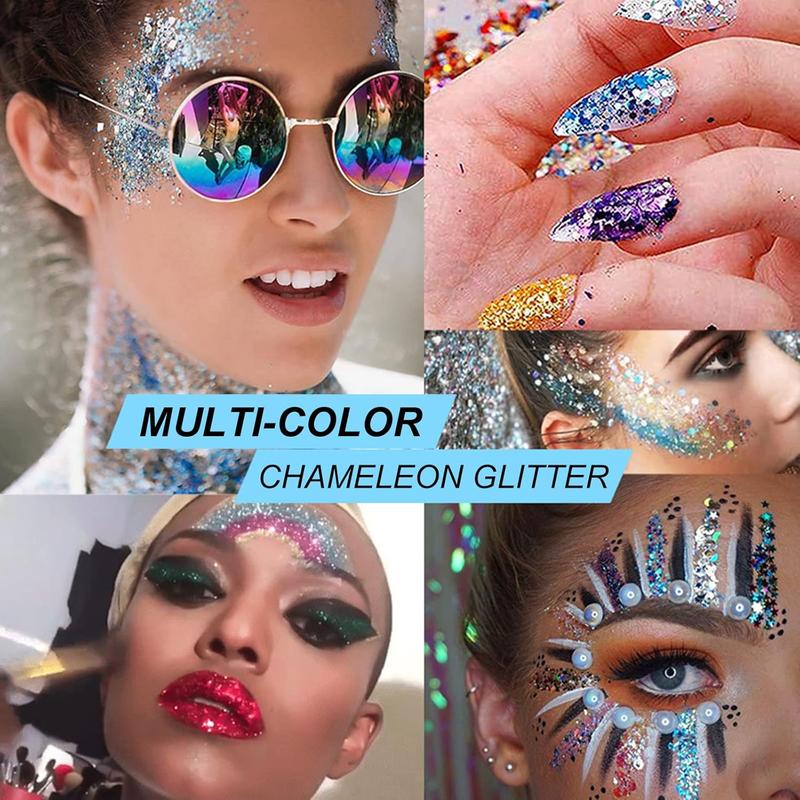 Green Gold Face Body Hair Glitter Gel for St. Patrick's Day Mardi Gras Festival Rave Accessories, Long Lasting Holographic Chunky Mermaid Sequins Glitter Gel Makeup for Women Men Kids, 1oz Green Gold Face Body Hair Glitter Gel for St. Patrick's Day Mardi Gras Festival Rave Accessories, Long Lasting Holographic Chunky Mermaid Sequins Glitter Gel Makeup for Women Men Kids, 1oz