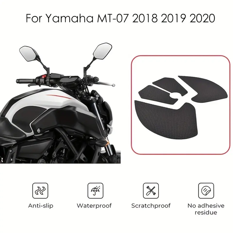 Motorcycle Tank Traction Pad Grips, Rubber Gas Tank Decals, Knee Protector for Yamaha Mt-07 Fz-07 Fz07 Mt07 2018 2019 2020 Accessories, Motorcycle Decoration