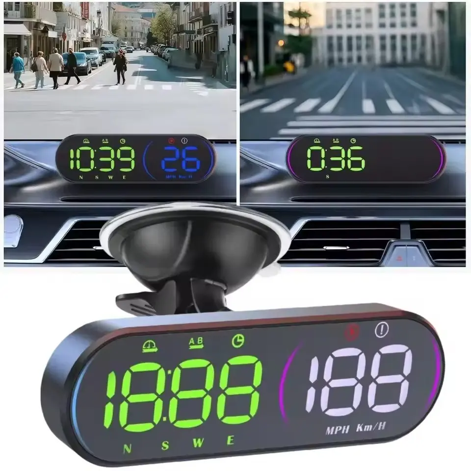 G26 Digital GPS Speedometer Head-Up Display, Colorful LED Screen, Over-Speed Alert, Fatigue Reminder, Large Hud Screen, Direction, Speed, Time, Altitude, Mileage